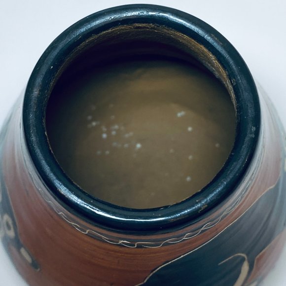 Pottery Jar Pot Vase Primitive Monkey Chimp Handmade - Picture 3 of 4